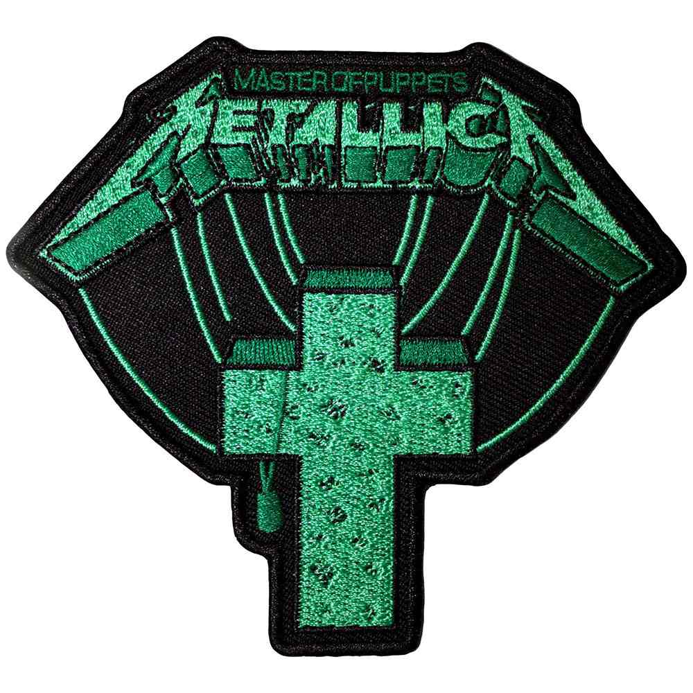 Metallica - Master Of Puppets Green Cross Patch - Zwart/Groen
